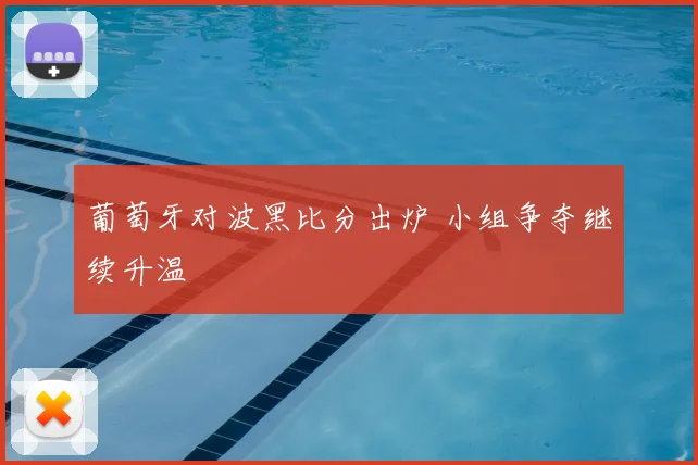 葡萄牙对波黑比分出炉 小组争夺继续升温